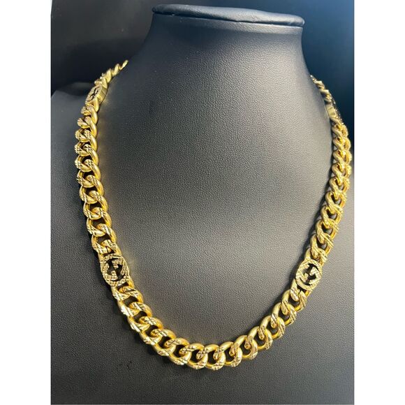 Gucci double g gold tone chunky chain necklace - Picture 2 of 8